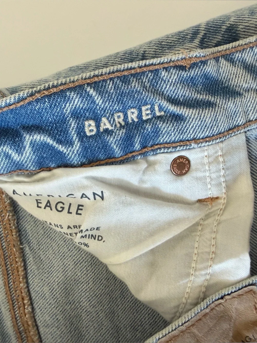 American Eagle Jeans Womens 4 Barrel Leg Light Wash High Rise